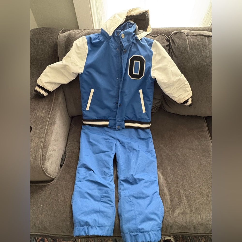 Kids Blue and White Varsity Jacket OneSkee